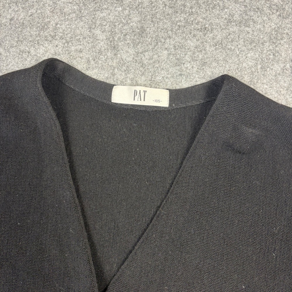 PAT Mens Black V-Neck Cardigan Sweater Yellow Rhino Logo Size 105 - Picture 3 of 6